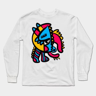 Aztec Pop Art Graffiti Creature Long Sleeve T-Shirt